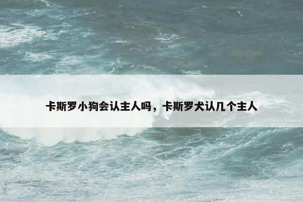 卡斯罗小狗会认主人吗，卡斯罗犬认几个主人