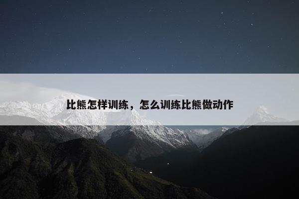 比熊怎样训练，怎么训练比熊做动作