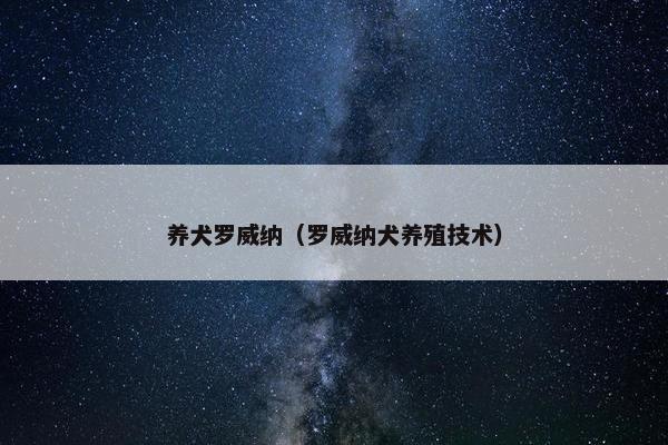 养犬罗威纳（罗威纳犬养殖技术）