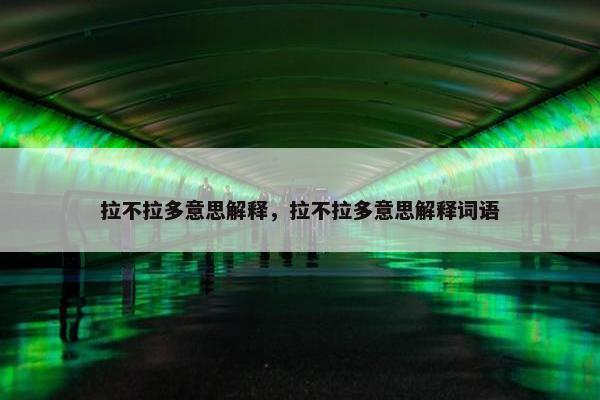 拉不拉多意思解释，拉不拉多意思解释词语