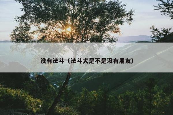 没有法斗（法斗犬是不是没有朋友）