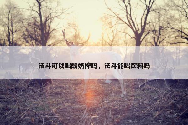 法斗可以喝酸奶榨吗，法斗能喝饮料吗