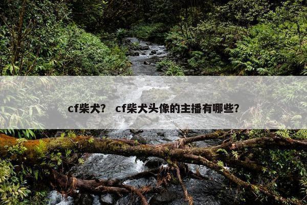 cf柴犬？ cf柴犬头像的主播有哪些？