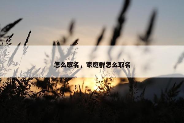 怎么取名，家庭群怎么取名