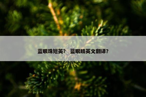 蓝眼珠短英？ 蓝眼睛英文翻译？