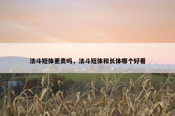 法斗短体更贵吗，法斗短体和长体哪个好看