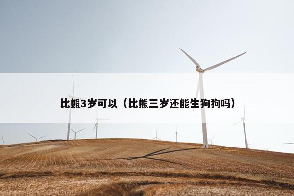 比熊3岁可以（比熊三岁还能生狗狗吗）