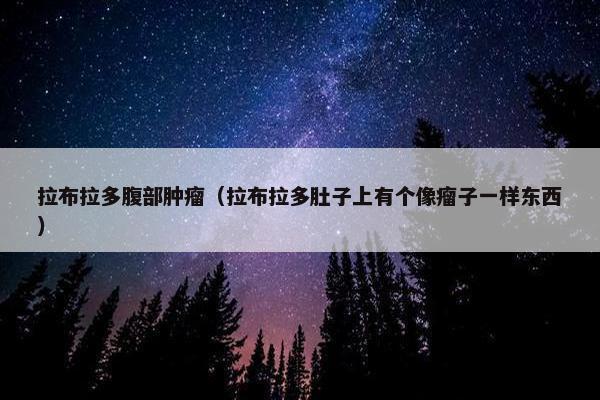 拉布拉多腹部肿瘤（拉布拉多肚子上有个像瘤子一样东西）