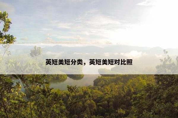 英短美短分类，英短美短对比照