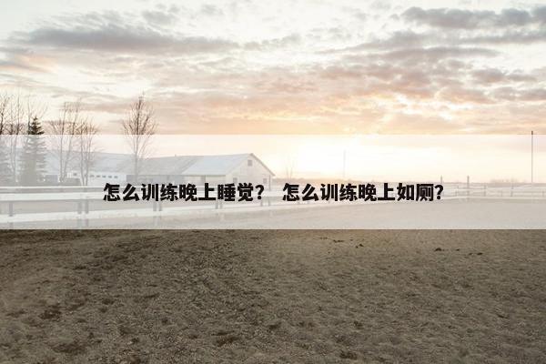 怎么训练晚上睡觉？ 怎么训练晚上如厕？