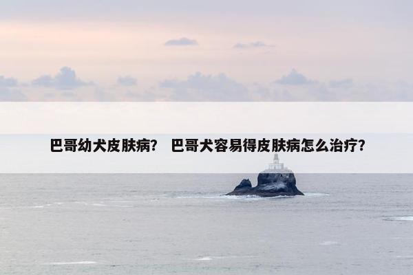 巴哥幼犬皮肤病？ 巴哥犬容易得皮肤病怎么治疗？