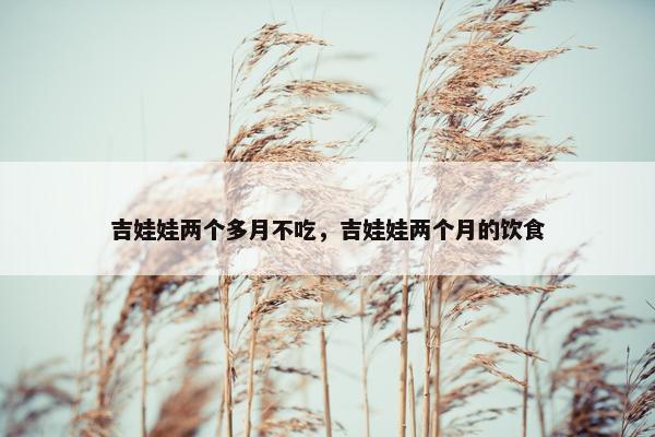 吉娃娃两个多月不吃，吉娃娃两个月的饮食