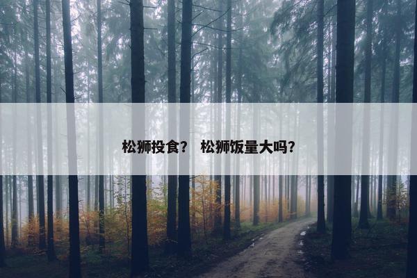 松狮投食？ 松狮饭量大吗？
