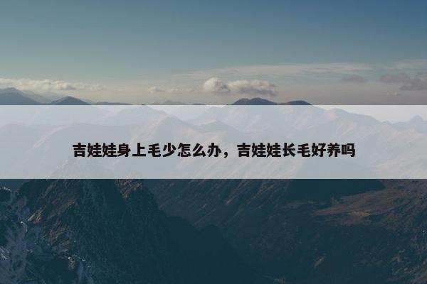 吉娃娃身上毛少怎么办，吉娃娃长毛好养吗