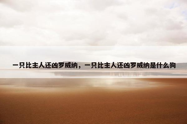 一只比主人还凶罗威纳，一只比主人还凶罗威纳是什么狗