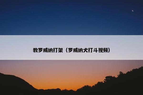 教罗威纳打架（罗威纳犬打斗视频）