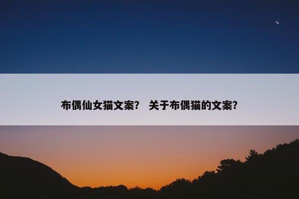 布偶仙女猫文案？ 关于布偶猫的文案？