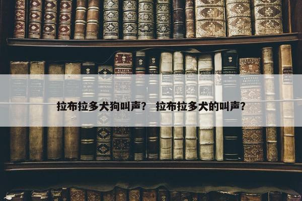 拉布拉多犬狗叫声？ 拉布拉多犬的叫声？