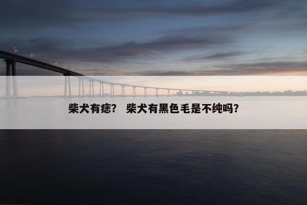 柴犬有痣？ 柴犬有黑色毛是不纯吗？