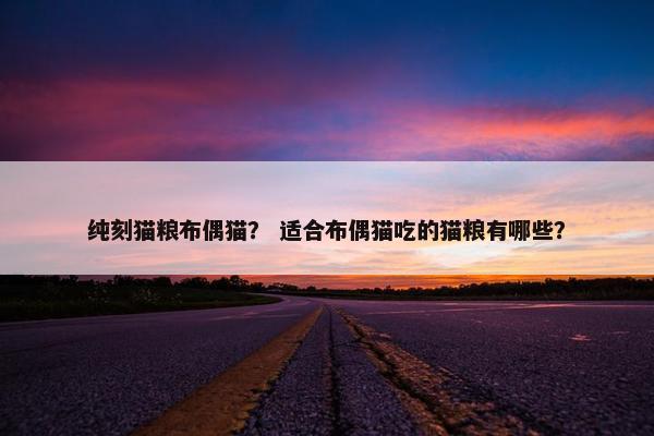 纯刻猫粮布偶猫？ 适合布偶猫吃的猫粮有哪些？