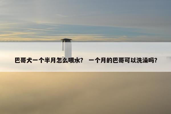 巴哥犬一个半月怎么喂水？ 一个月的巴哥可以洗澡吗？