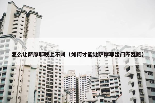 怎么让萨摩耶晚上不叫（如何才能让萨摩耶出门不乱跑）