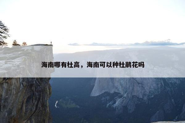 海南哪有杜高，海南可以种杜鹃花吗