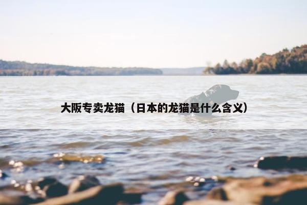 大阪专卖龙猫（日本的龙猫是什么含义）