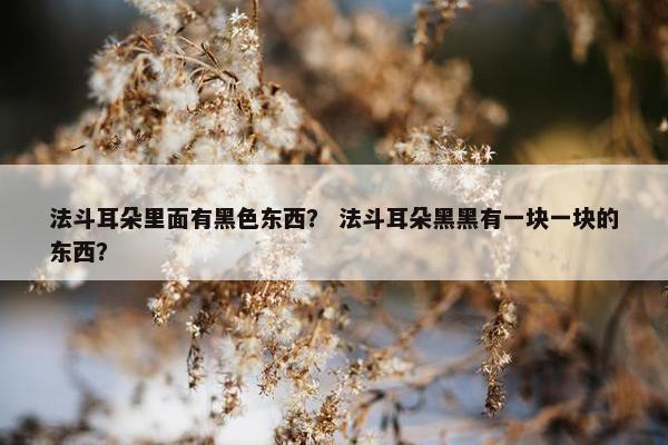 法斗耳朵里面有黑色东西？ 法斗耳朵黑黑有一块一块的东西？