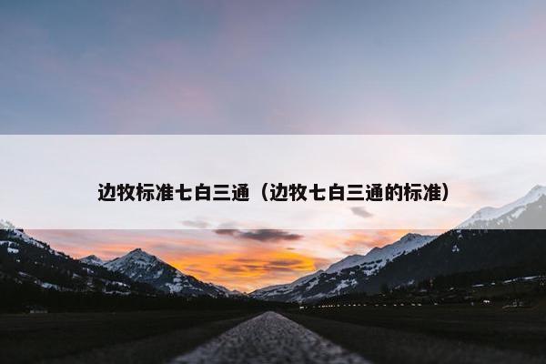 边牧标准七白三通（边牧七白三通的标准）