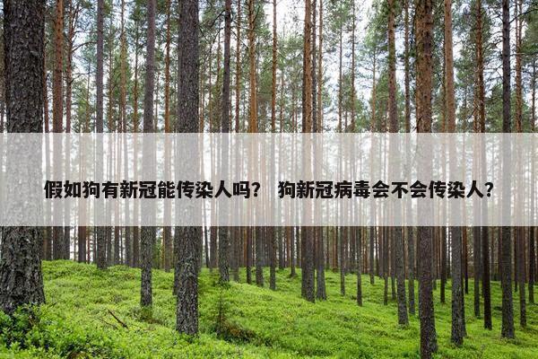 假如狗有新冠能传染人吗？ 狗新冠病毒会不会传染人？