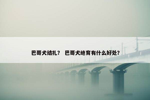 巴哥犬结扎？ 巴哥犬绝育有什么好处？
