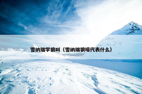 雪纳瑞学狼叫（雪纳瑞狼嚎代表什么）
