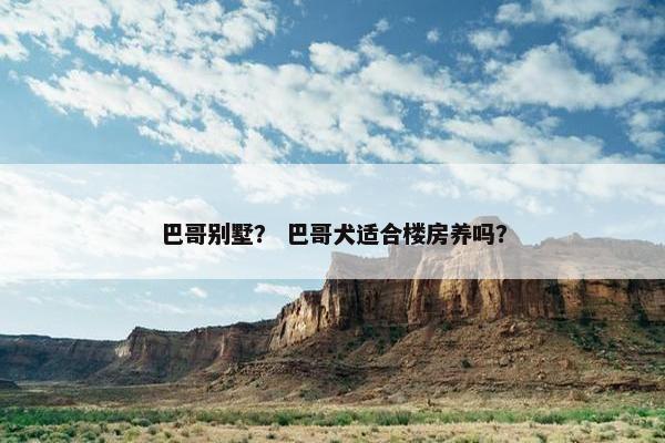 巴哥别墅？ 巴哥犬适合楼房养吗？