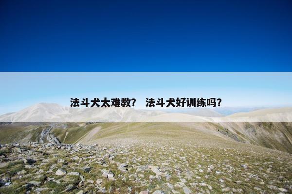 法斗犬太难教？ 法斗犬好训练吗？
