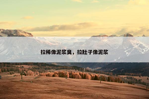 拉稀像泥浆臭，拉肚子像泥浆