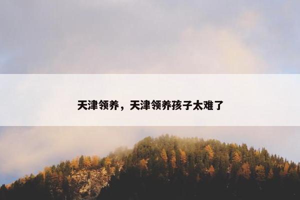 天津领养，天津领养孩子太难了