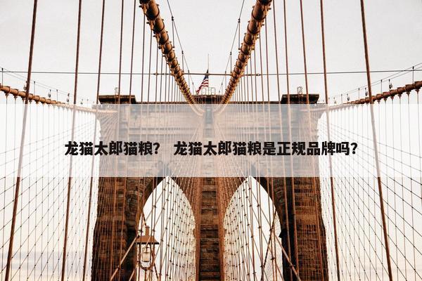 龙猫太郎猫粮？ 龙猫太郎猫粮是正规品牌吗？