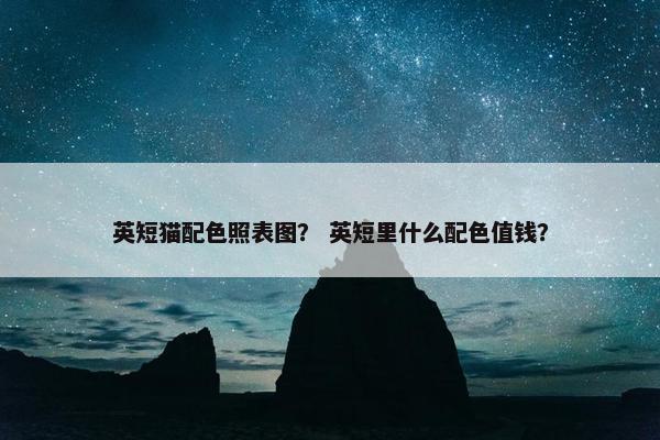 英短猫配色照表图？ 英短里什么配色值钱？