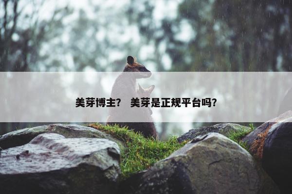 美芽博主？ 美芽是正规平台吗？