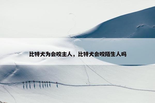 比特犬为会咬主人，比特犬会咬陌生人吗