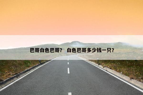 巴哥白色巴哥？ 白色巴哥多少钱一只？