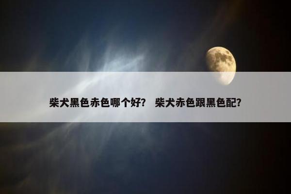 柴犬黑色赤色哪个好？ 柴犬赤色跟黑色配？