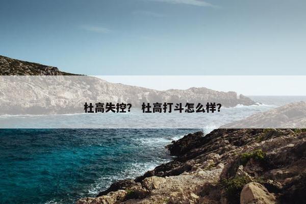 杜高失控？ 杜高打斗怎么样？