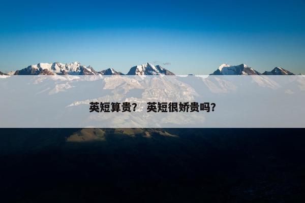 英短算贵？ 英短很娇贵吗？