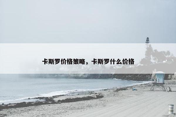 卡斯罗价格策略，卡斯罗什么价格