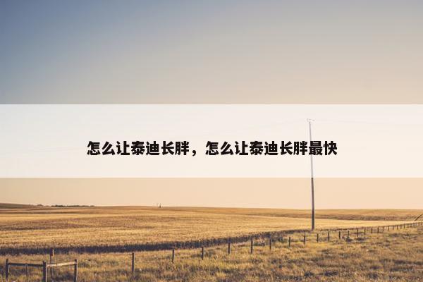 怎么让泰迪长胖，怎么让泰迪长胖最快