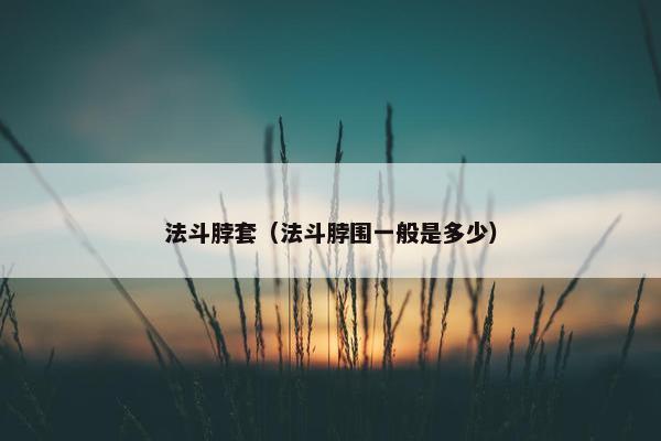 法斗脖套（法斗脖围一般是多少）