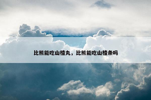 比熊能吃山楂丸，比熊能吃山楂条吗