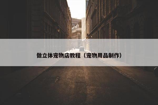 做立体宠物店教程（宠物用品制作）